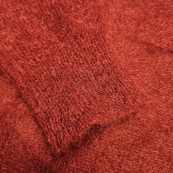 J. Jill Mohair Blend Red Cardigan Sweater XS Button Front Soft Fuzzy Knit - Picture 3 of 10